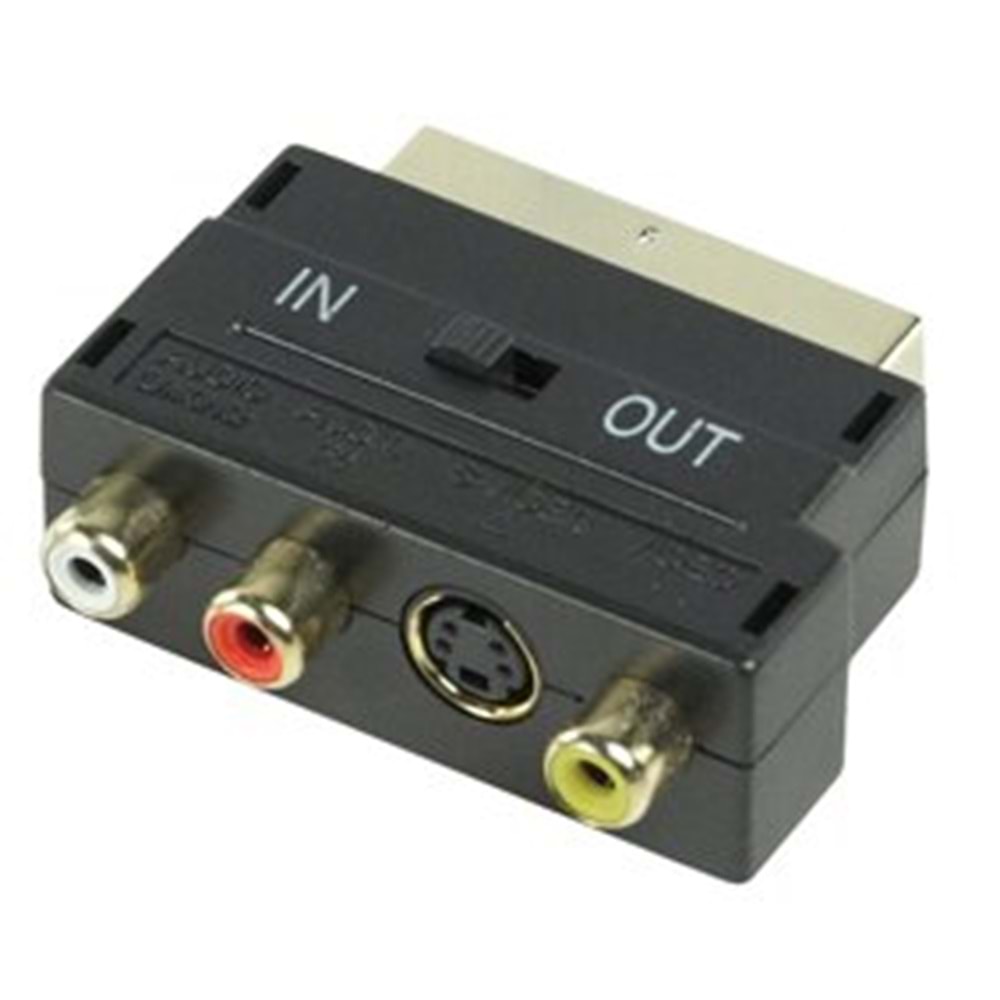 3RCA- Scart Input / Outut Switch Dönüştürücü Adaptör