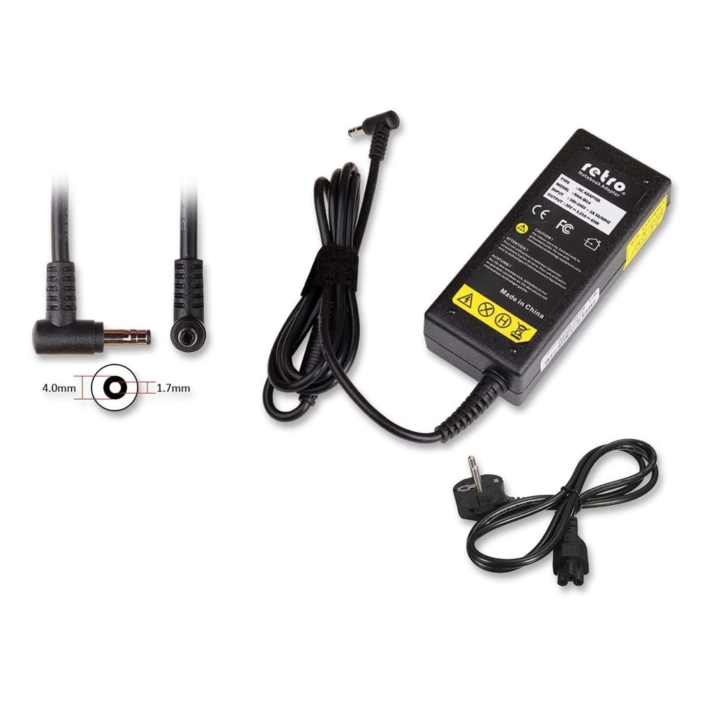 ADAPTOR DCA-I104 20V 3.25A 4.0mm x 1.75mm