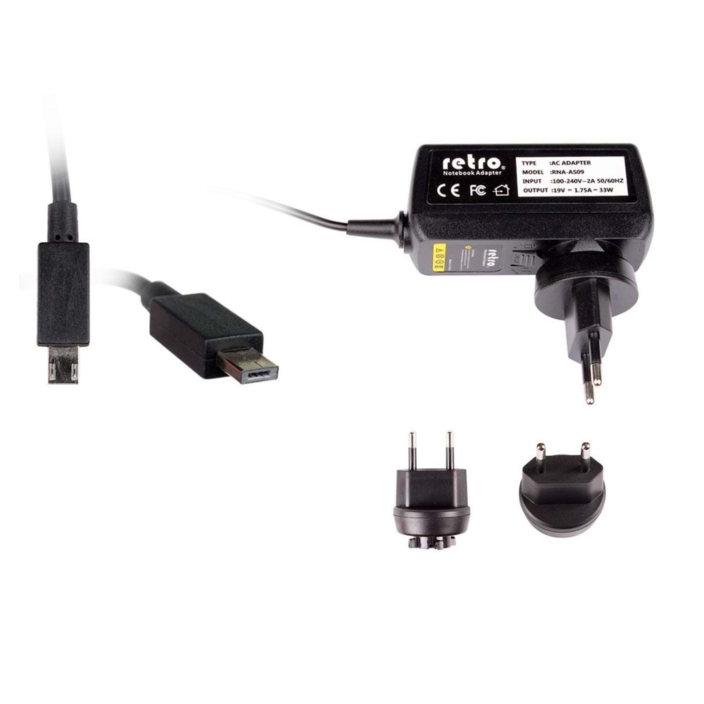 ADAPTOR DCA-AS09 ASUS TP200S TP200SA 19V 1.75A 33W KARE UC