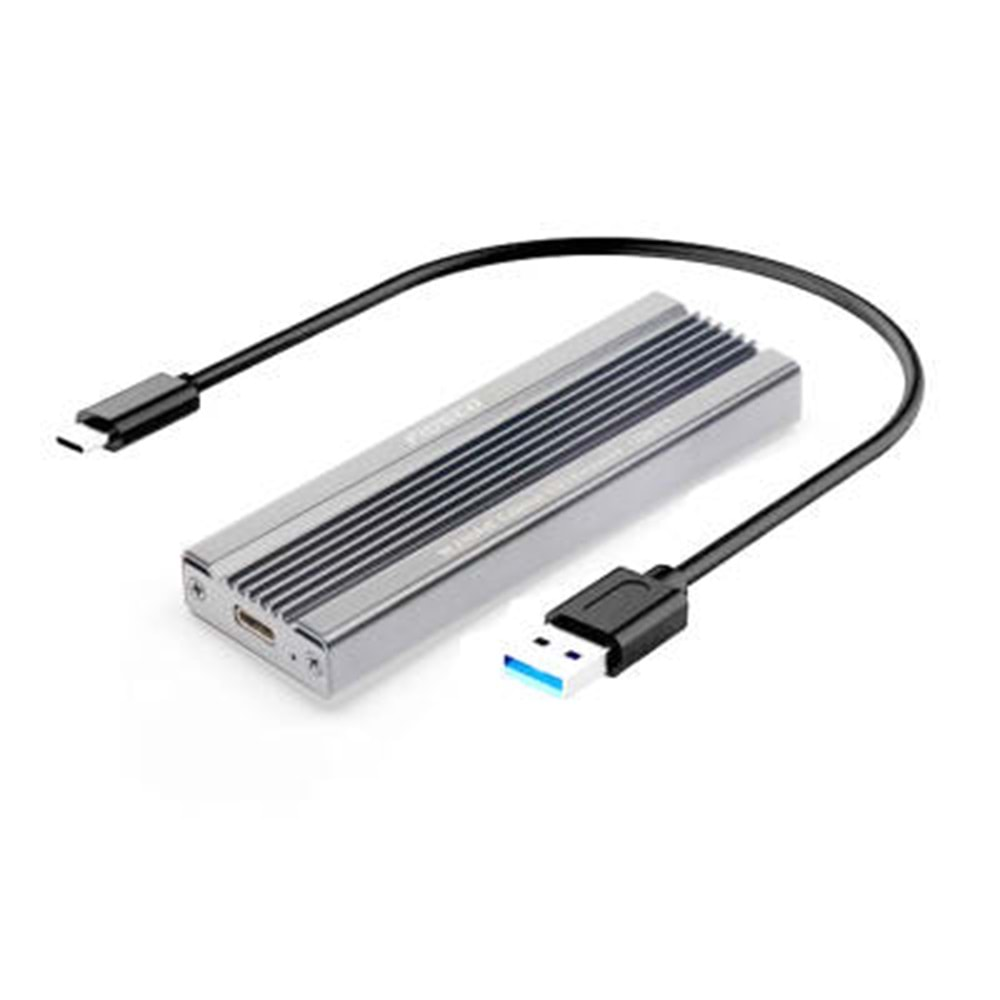 FIDECO USB 3.1 Gen2 Type-C to M.2 PCIe NVMe SSD Harddisk Kutusu Gri