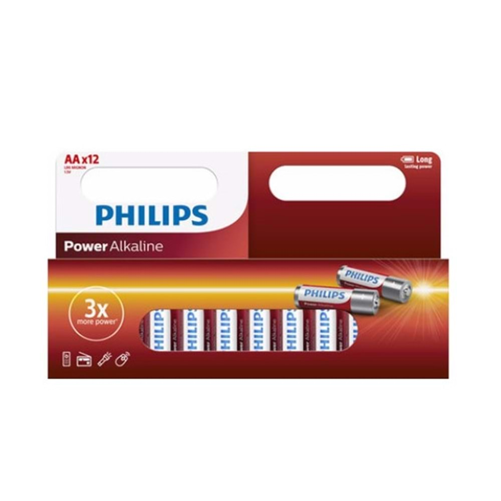 PHILIPS LR6P12W/10 POWER ALKALIN AA 12li İnce Pil