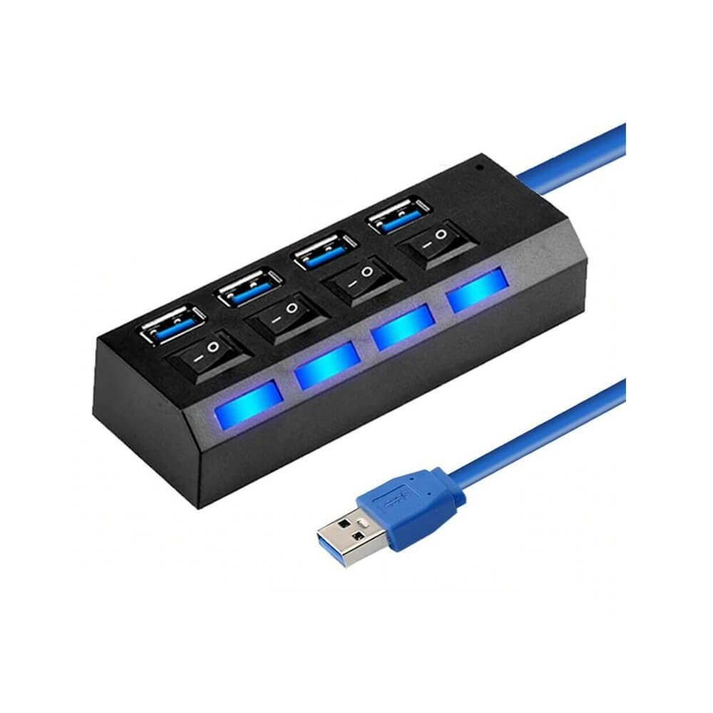 USB ÇOKLAYICI USB 3.0 4 PORT ON/OFF BUTONLU LEDLİ