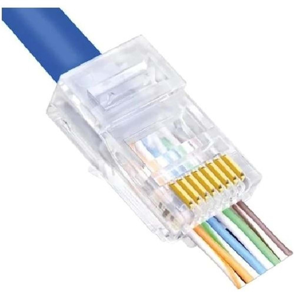 Qport Q-J610Y CAT6 50'lik Paket EZ-RJ45 Yeni Nesil Konnektör