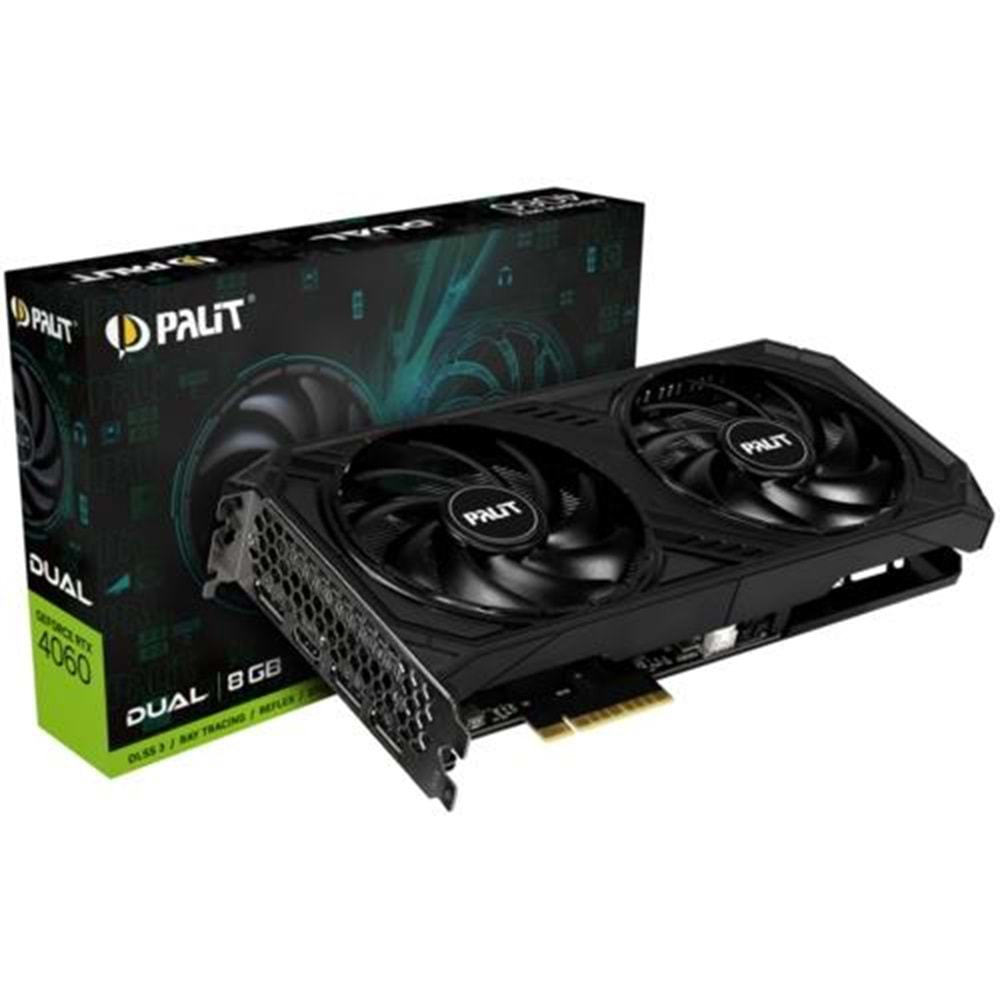 EKRAN KARTI PALIT RTX4060 INFINITY DUAL 8GB 128Bit GDDR6 3x DP, HDMI