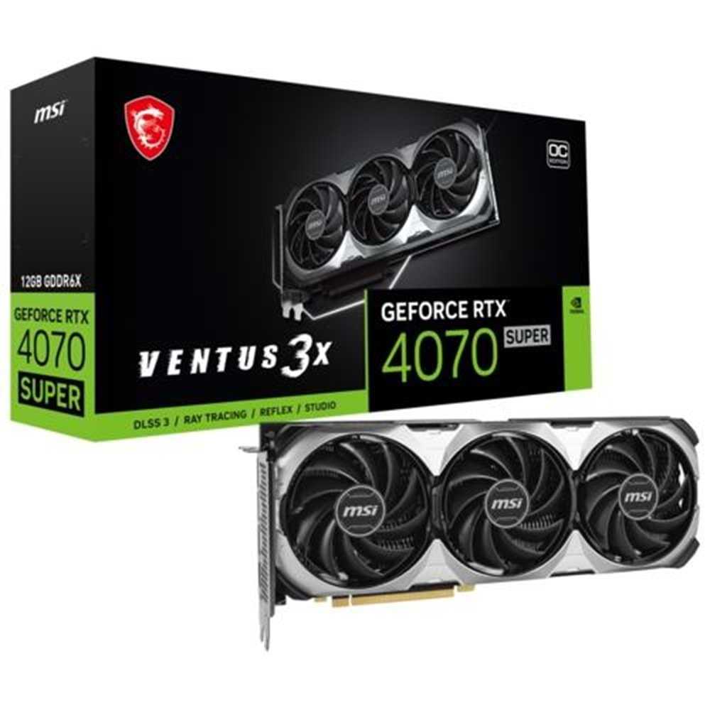 EKRAN KARTI MSI RTX4070 SUPER VENTUS 3X OC 12GB GDDR6X 192B