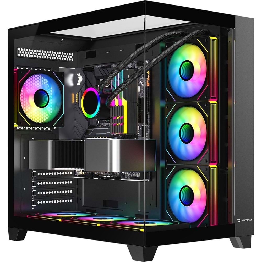 KASA GAMEPOWER WARCRY TOPGLASS 4x12cm FAN ARGB 750W POWER SİYAH
