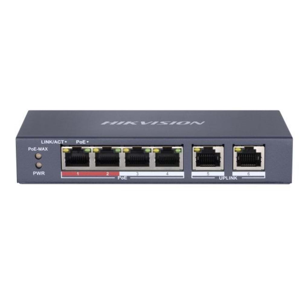 Hikvision Ds-3E0106P-E/M 4Xfe+2Xfe 35W Poe Switch