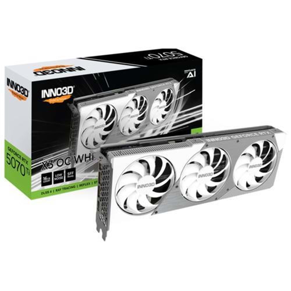 EKRAN KARTI Inno3D RTX5070Ti x3 OC 16GB 256Bit GDDR7 Beyaz