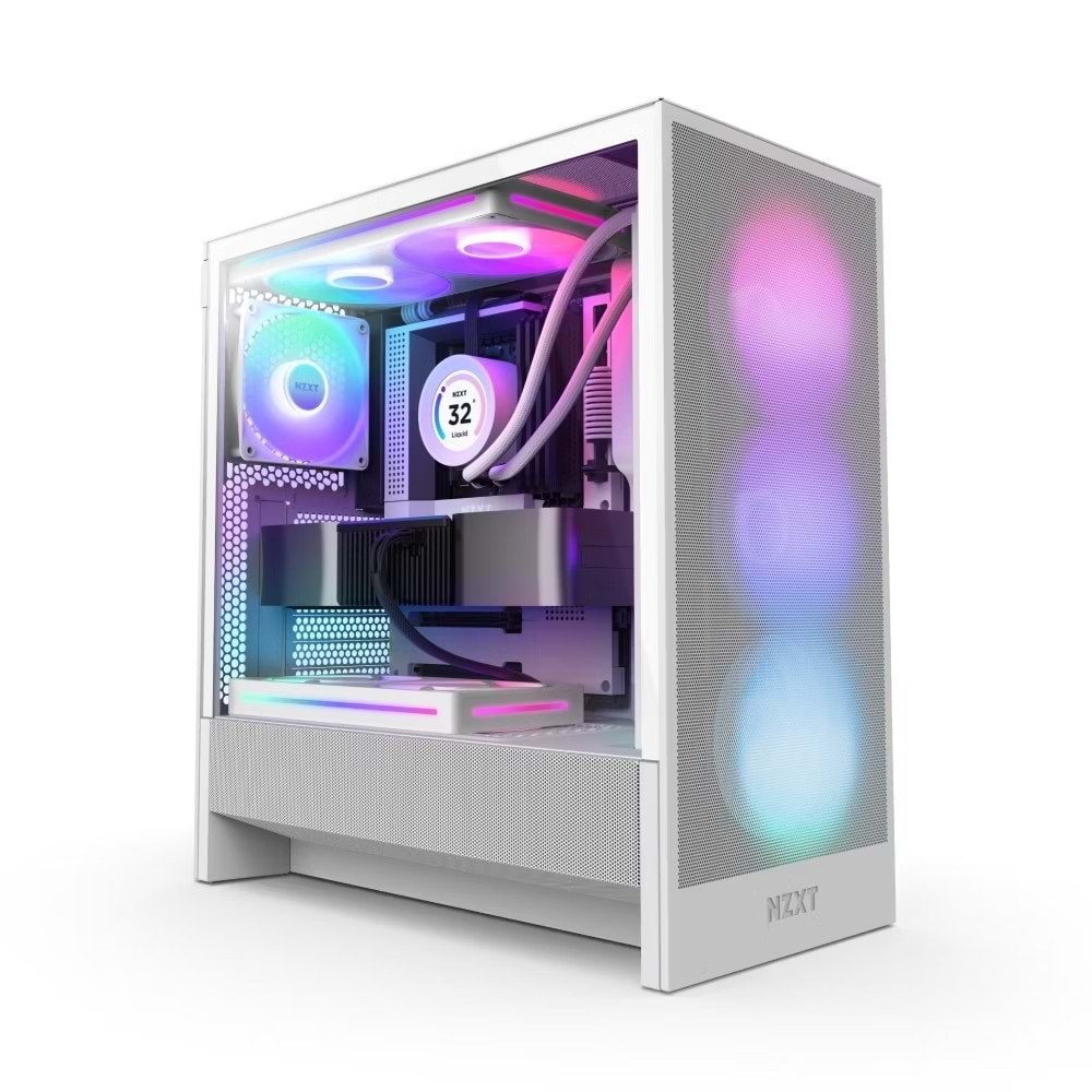 KASA NZXT H5 Flow(2024) White RGB Tempered Glass USB 3.2 Atx Mid Tower