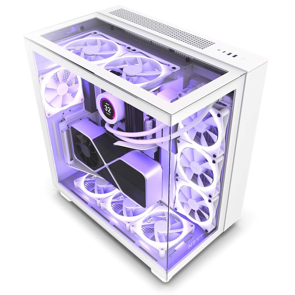 KASA NZXT H9 Elite White RGB Tempered Glass USB 3.2 Atx Mid Tower