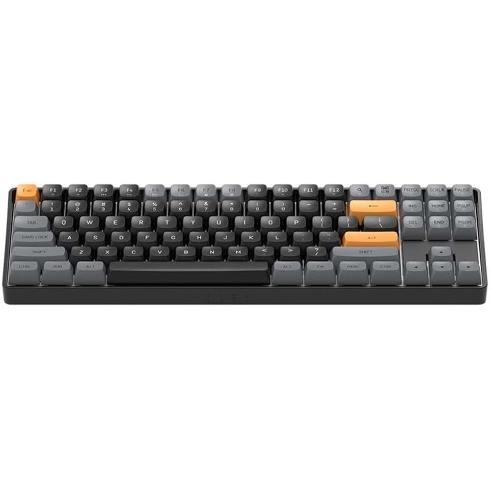 AIGO A87 Siyah Mekanik Yellow Switch Kablolu/Kablosuz Us Layout