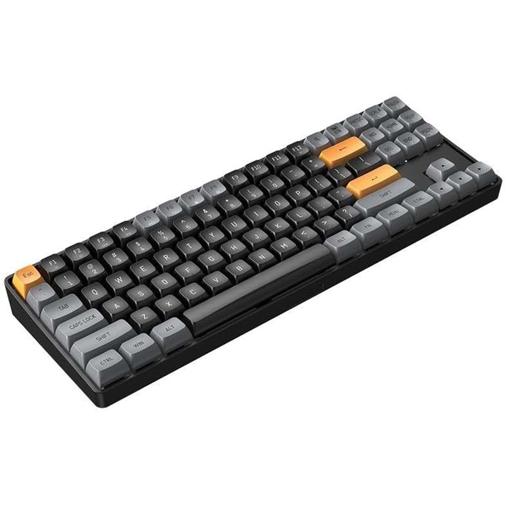 AIGO A87 Siyah Mekanik Yellow Switch Kablolu/Kablosuz Us Layout