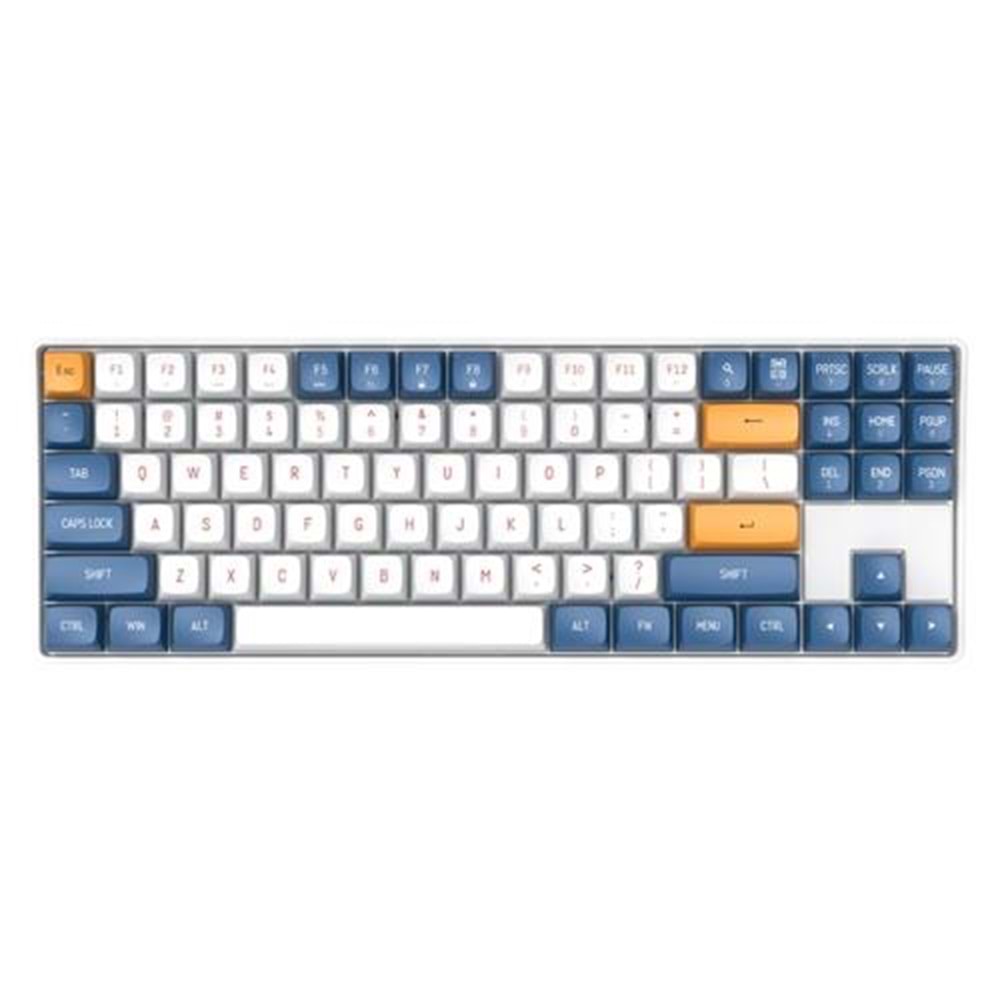 KLAVYE AIGO A87 Mavi Mekanik Yellow Switch Kablolu/Kablosuz Us Layout