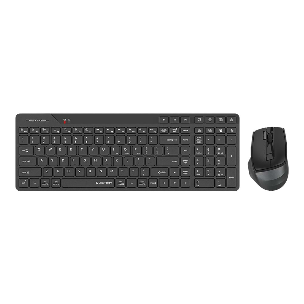 A4Tech Fb2800C Air2 Siyah Bt+2.4G Qk Klv+Silent Mouse Şarjlı 2000Dpi