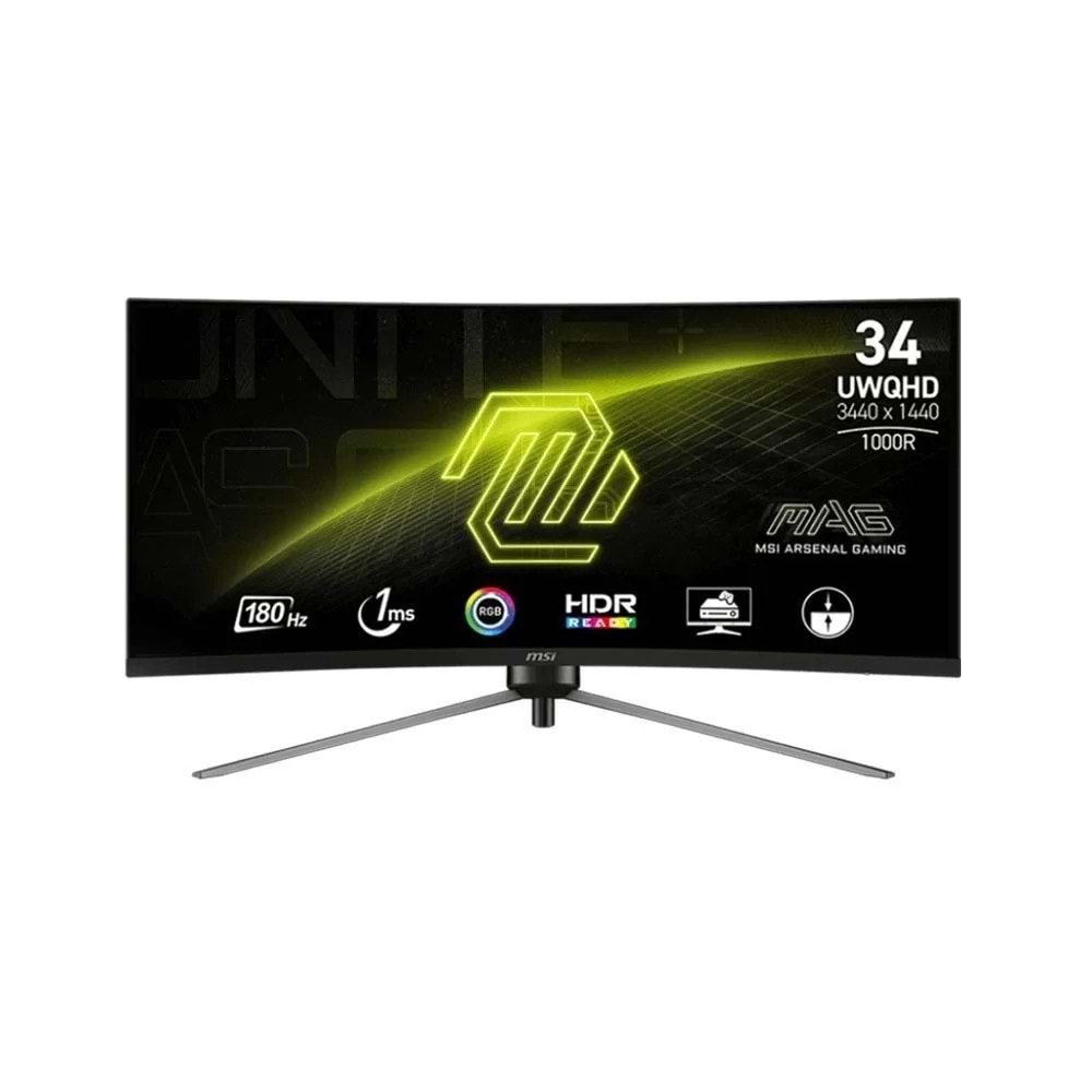 Msi 34'' Mag 345Cqr 180Hz 1Ms Uwqhd 3440x1440 Va Curved Gaming
