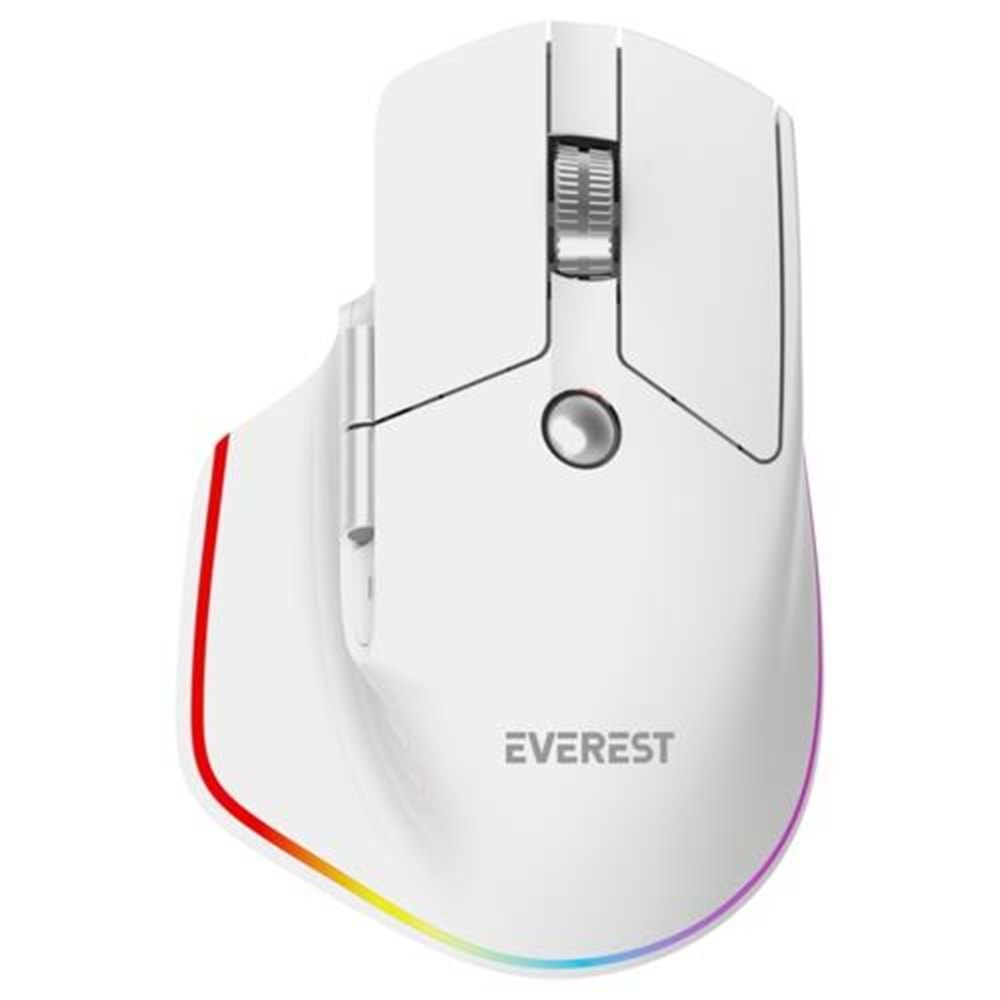 Everest SMW-178 Handy 2in1 Bluetooth+ 2.4Ghz 4000 DPI RGB Mouse Beyaz