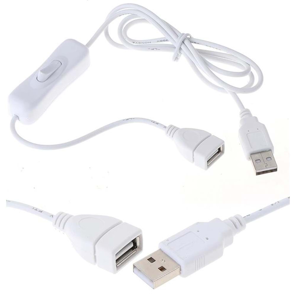 Kablo Usb Dişi - USB erkek USB uzatma kablosu 1mt On Off Anahtarlı