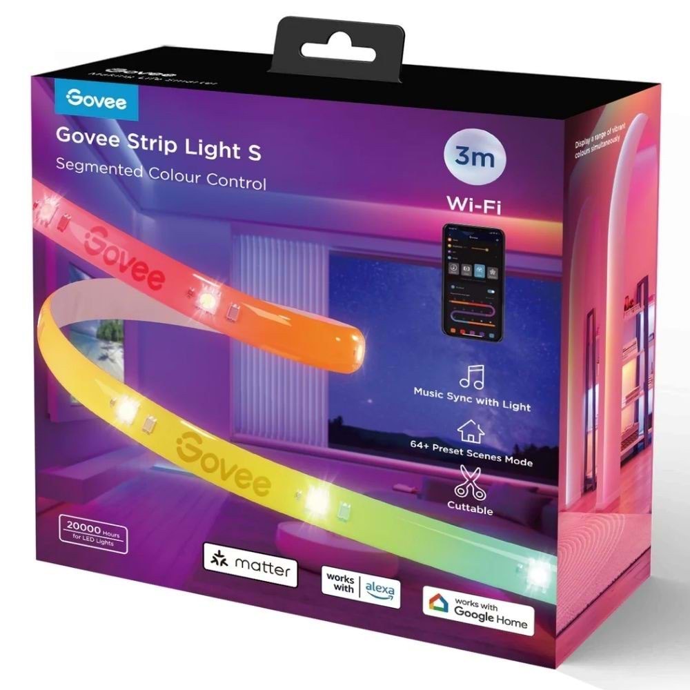 Govee H612F RGBICW Koruyucu Kaplamalı LED Şerit 3mt