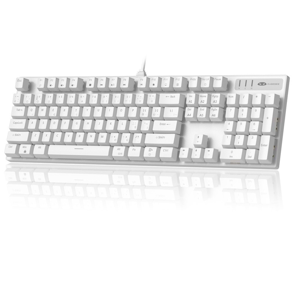 MageGee MK-STORM 104 Tuş Blue Switch Kablolu Türkçe Q Beyaz Gaming