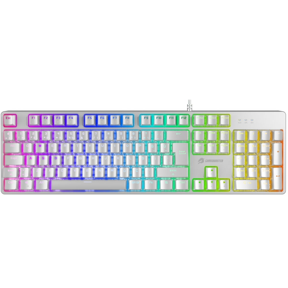 GameBooster G24W Enigma Rainbow Red Switch Mekanik Beyaz