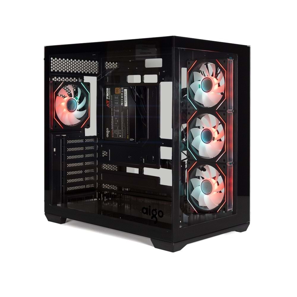 Kasa Aigo C280 Siyah 750W 80+ Bronze ARGB Mid Tower
