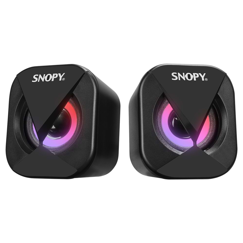 Snopy SN-83U 2.0 Mini Led Işıklı 2Wx2CH Siyah USB Gaming Hoparlör