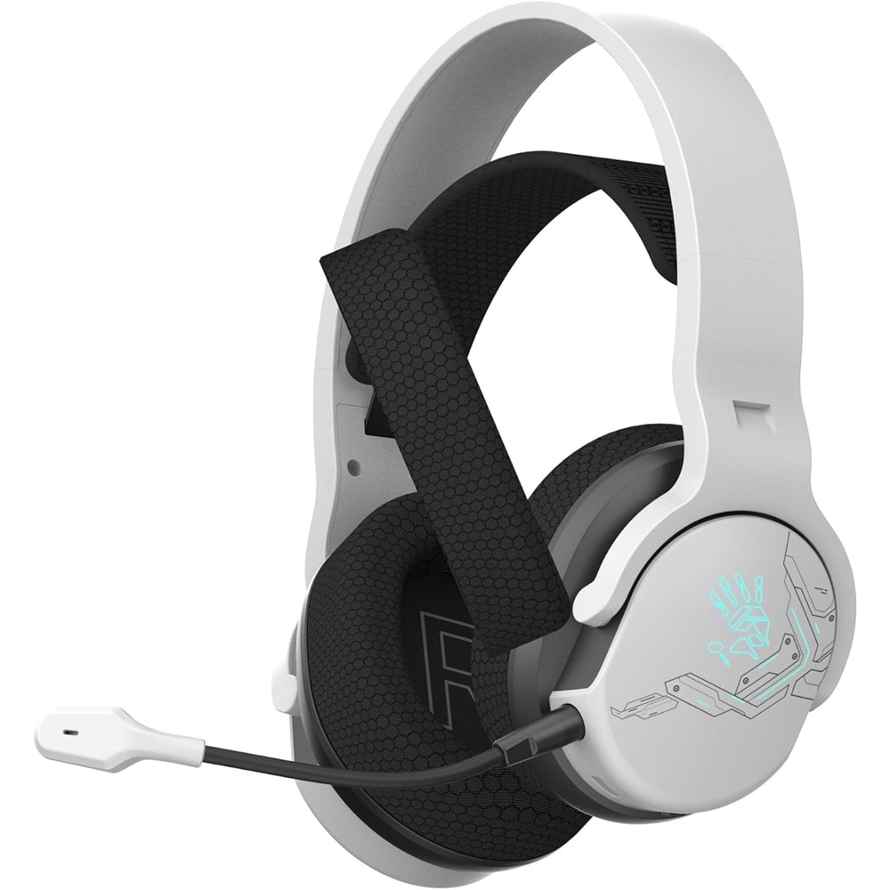 Bloody GR370 Beyaz Şarjlı(1050mAh) 7-Renk Aydınlatmalı Mikrofonlu