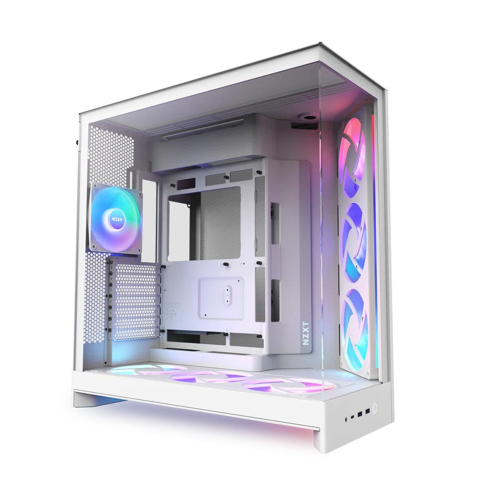 Nzxt H9 Flow RGB+ Large Dual-Chamber Mid-Tower ATX Airflow Beyaz
