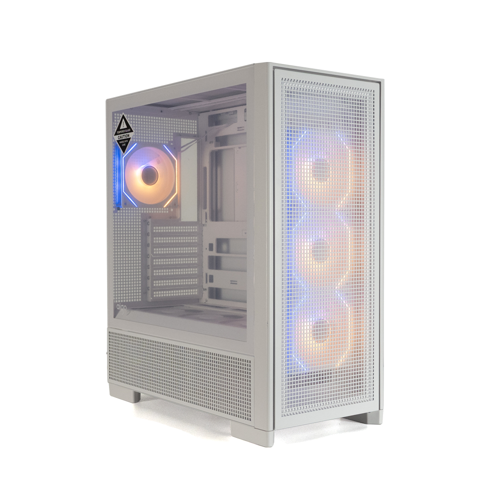 Kasa Aigo Airnova Beyaz 850W 80+ Bronze 7 Fanlı ARGB Mid Tower