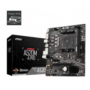 ANAKART MSI A520M-A PRO DDR4 S+V+GL AM4