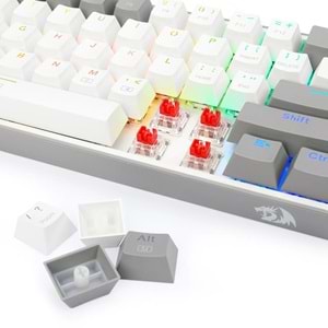 Klavye Redragon K617 Fizz Rgb White Gray Red Switch Tr Layout