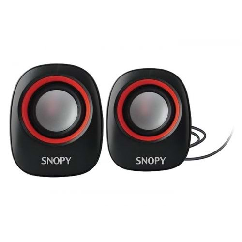 SPEAKER SNOPY SN-120 2.0 Siyah/Kırmızı USB