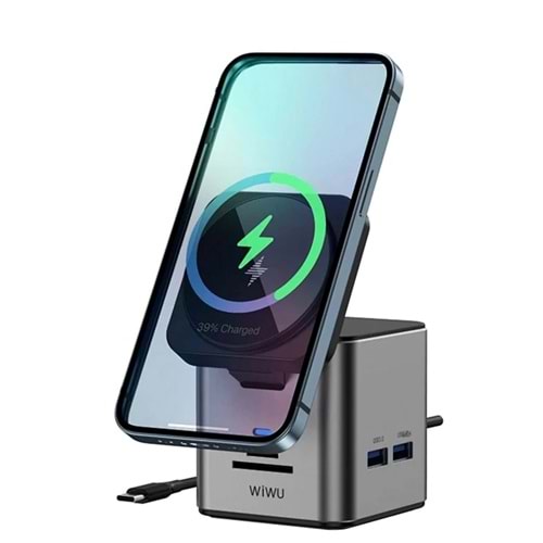 WIWU CUBE HUB 9in1 USB-C DOCK WIRELESS CHARGE