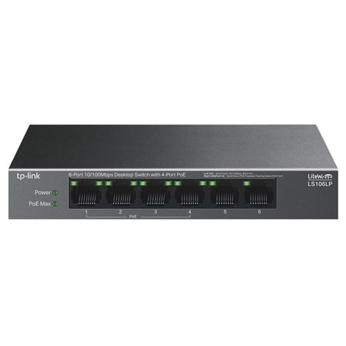 SWITCH TP-LINK LS106LP 6 PORT 10/100 4 PORT POE 41W