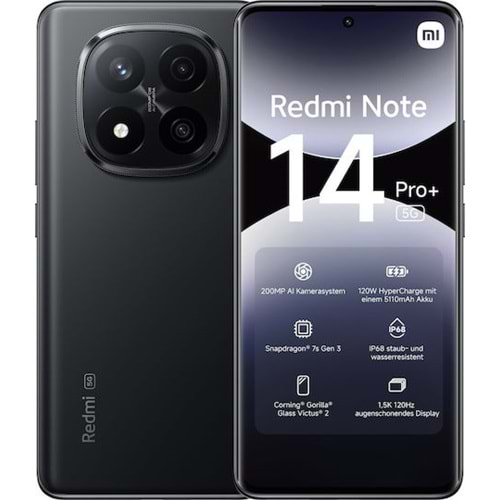 TELEFON XIAOMI REDMI NOTE 14 PRO PLUS MIDNIGHT BLACK 12GB RAM 512GB