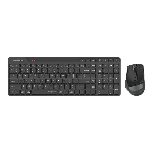 A4Tech Fb2800C Air2 Siyah Bt+2.4G Qk Klv+Silent Mouse Şarjlı 2000Dpi