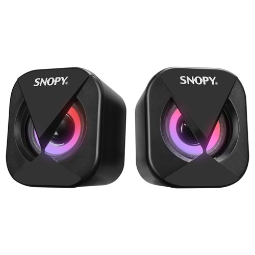 Snopy SN-83U 2.0 Mini Led Işıklı 2Wx2CH Siyah USB Gaming Hoparlör