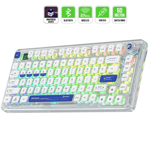 Klavye Gamepower Gasket Pro RGB Wireless Mekanik Red Switch