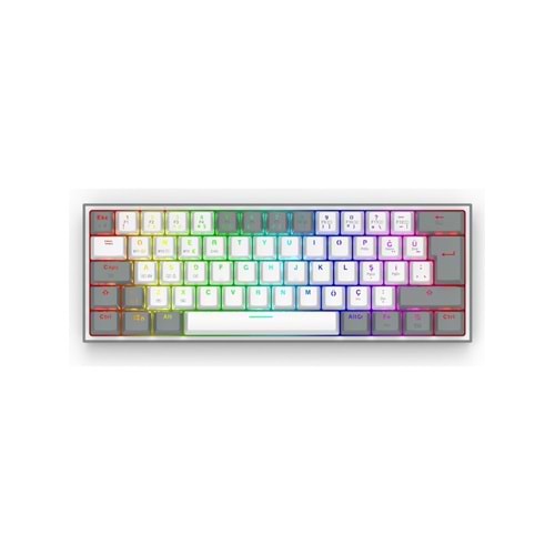 Redragon K616 Fizz Pro RGB Red Switch Kablosuz Beyaz / Gri Compact