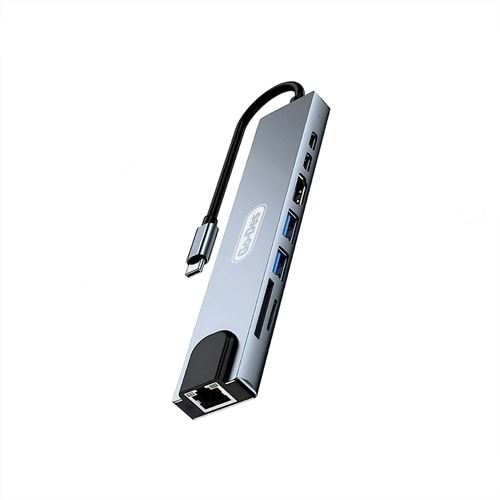 Go-Des GD-9218 Type-C 8in1 USB3.0+PD+Hdmi 4K Ultra HD+RJ45+SD/TF