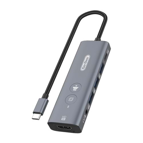 Go-Des 6903 Type-C 6in1 USB3.0/Hdmi/PD 100W/3.5mm/4K UltraHD30hz/5Gbps