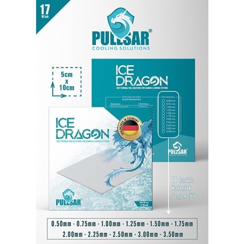 AKSESUAR ICE DRAGON THERMAL PAD 17W/MK 1.5MM KALINLIK 50X100MM