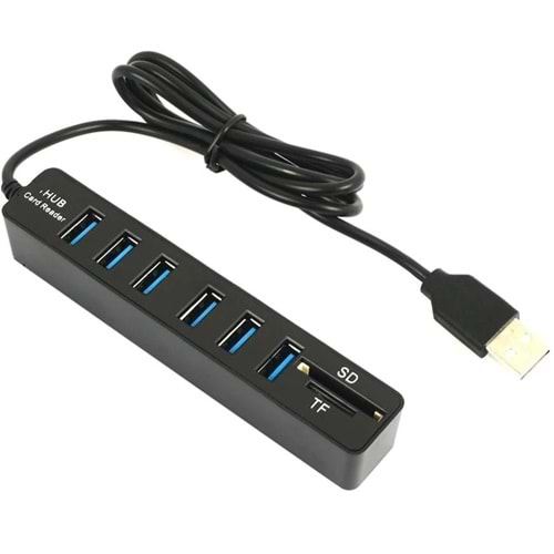 KART OKUYUCU USB Hub 6 Port + SD, TF Kart Okuyucu