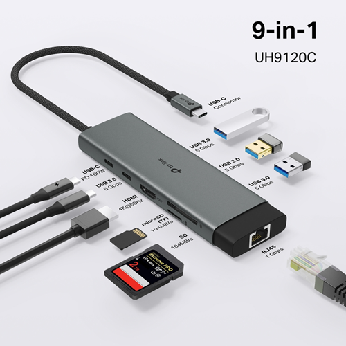 TP-Link UH9120C TYPE-C 9 Port HDMI, RJ-45, USB 3.2 Gen 1 (3.1 Gen 1) T