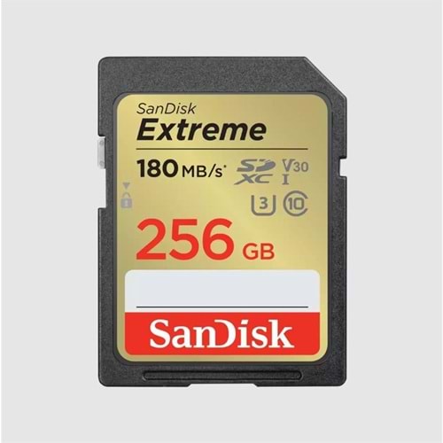 Bellek Sandisk 256Gb Extreme Pro Sd Uhsi 180Mb/s Sdsdxvv-256G-Gncin