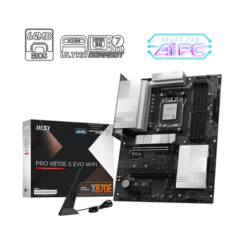 Anakart Msi Pro X870E-S Evo Wifi7 Ddr5 8200+(OC)MHz Type-C Atx Am5
