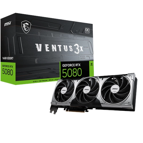 Ekran Kartı Msi Rtx5080 16Gb Ventus 3X Oc Siyah 16Gb Gddr7 256Bit