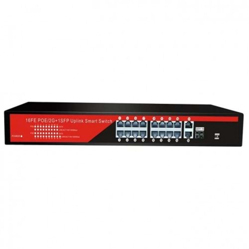 Switch Ezcool Ez-16Psf-Sfp 16Xfe+2Xge+1Sfp 240w Poe Switch