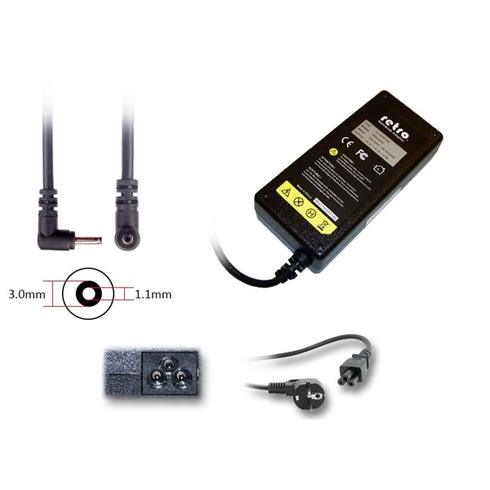 ADAPTOR DCA-AS082 19V 3.42A 65W 1.1mm x 3.0mm