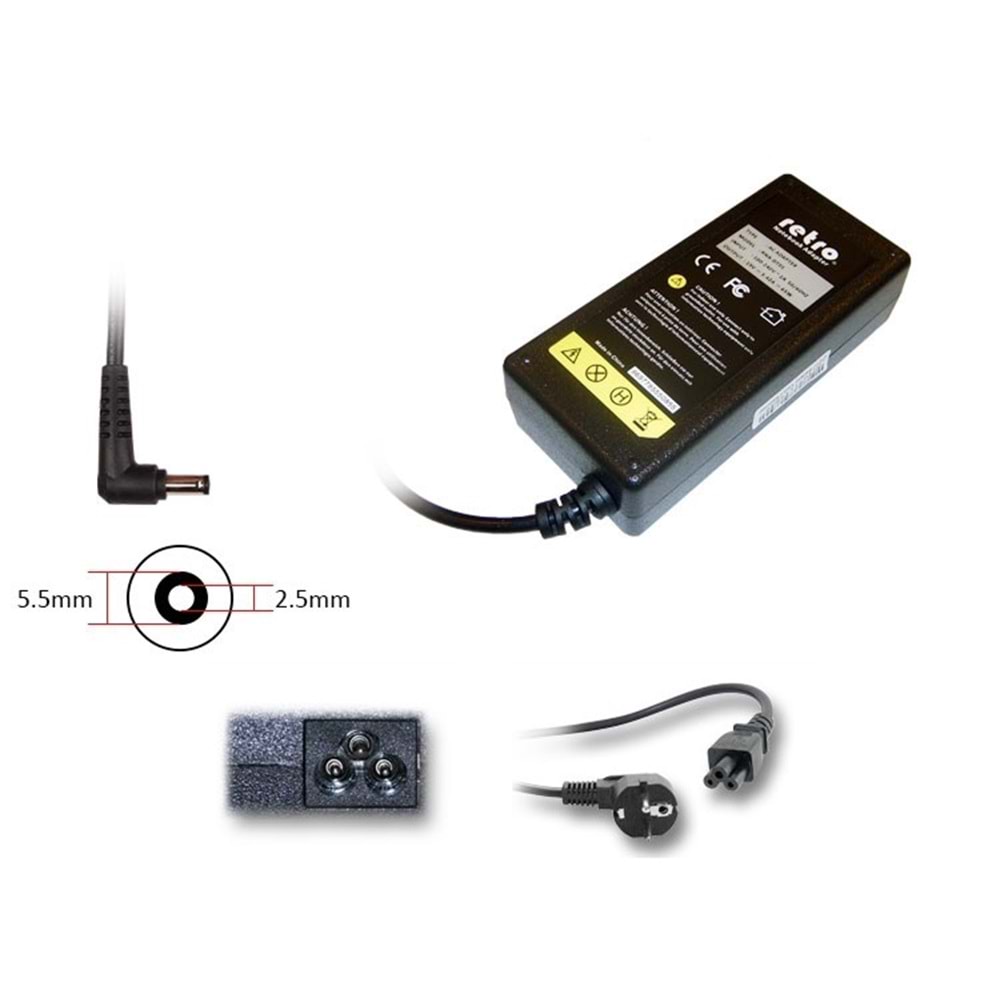 ADAPTOR DCA-F040 20V 3.25A 65W 2.5mm x 5.5mm